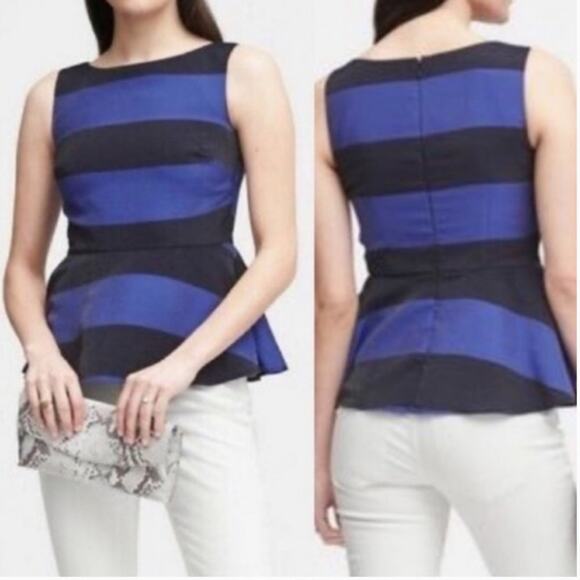 Banana republic Rugby striped peplum top size 6 - Picture 1 of 9